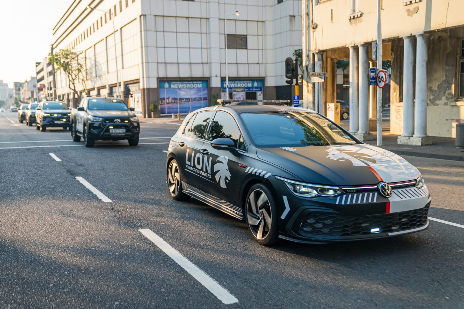 Lion Protection rapid response vehicle in the city