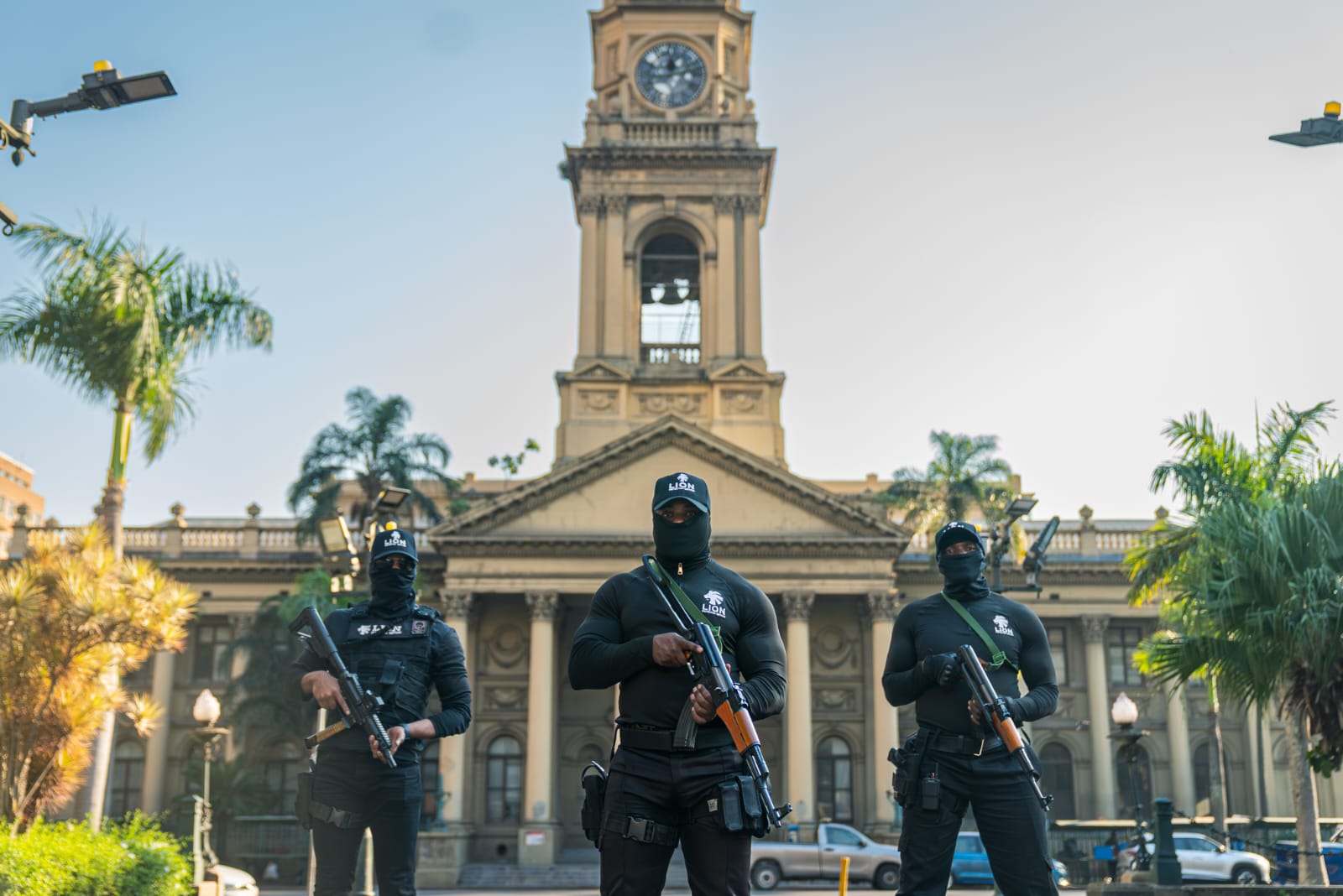 Armed reaction officers in the city centre