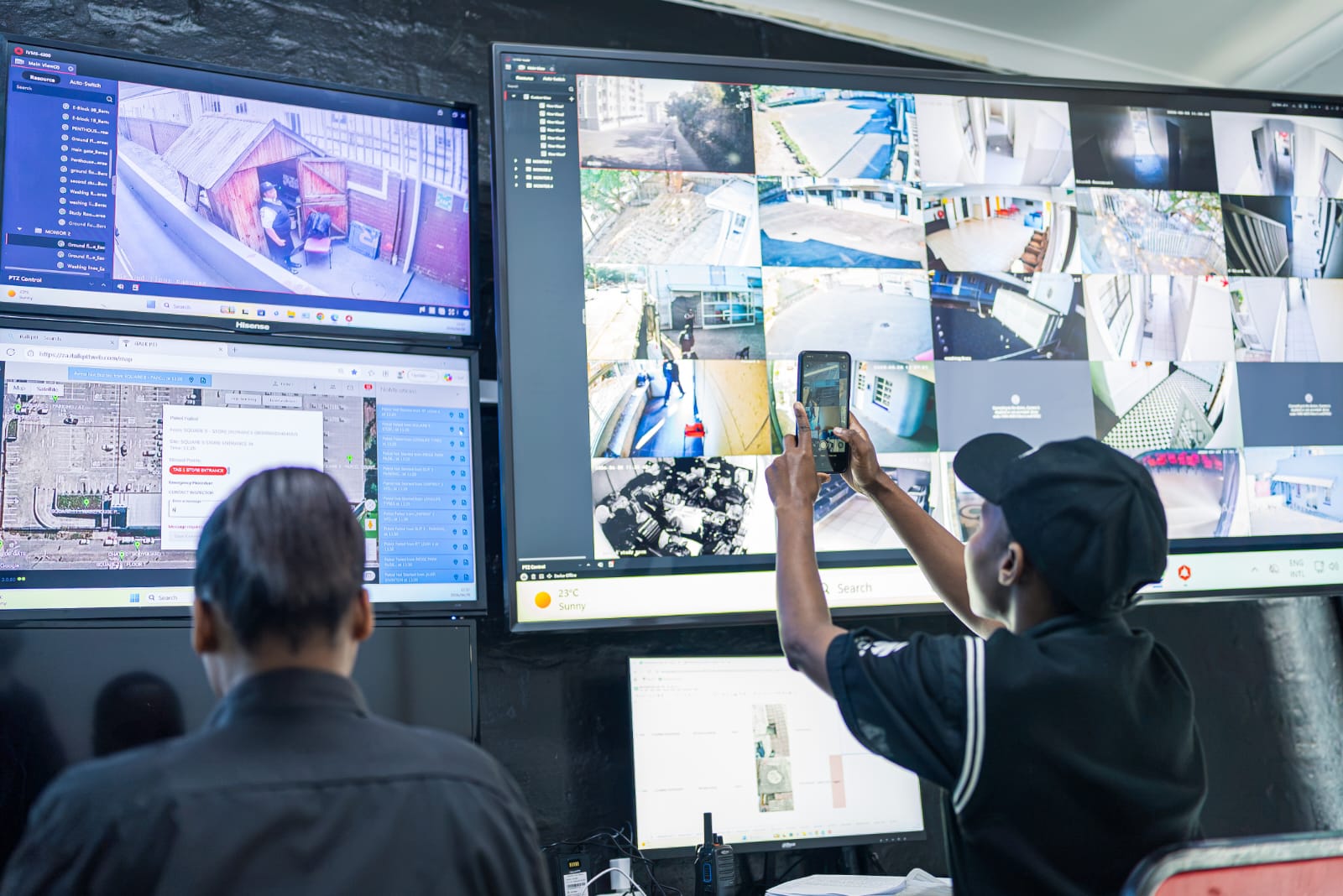CCTV video wall with live camera monitoring