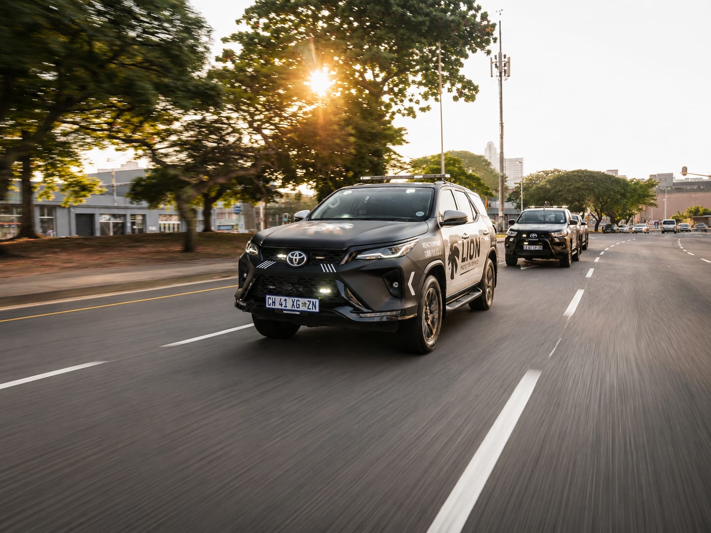 Response convoy on early morning patrol